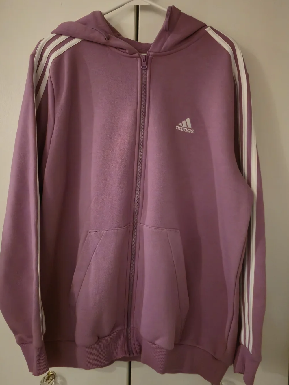 Adidas Women's Purple Zip-Up Hoodie Sweatshirt